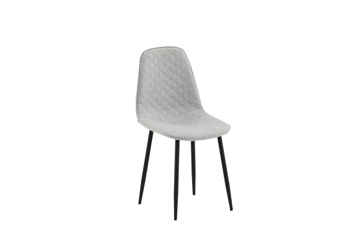Venture Home Polar Diamond Dining Chair 2-pack - Black Legs - Grey Fabric
