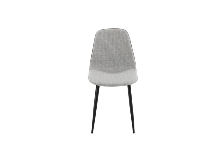 Venture Home Polar Diamond Dining Chair 2-pack - Black Legs - Grey Fabric