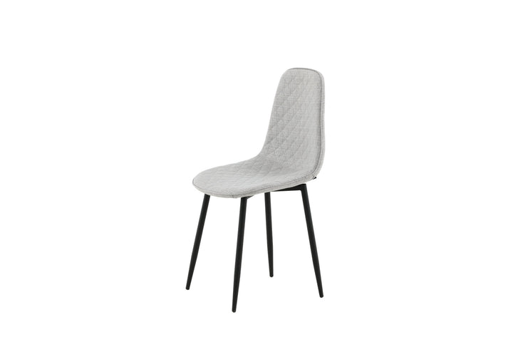 Venture Home Polar Diamond Dining Chair 2-pack - Black Legs - Grey Fabric