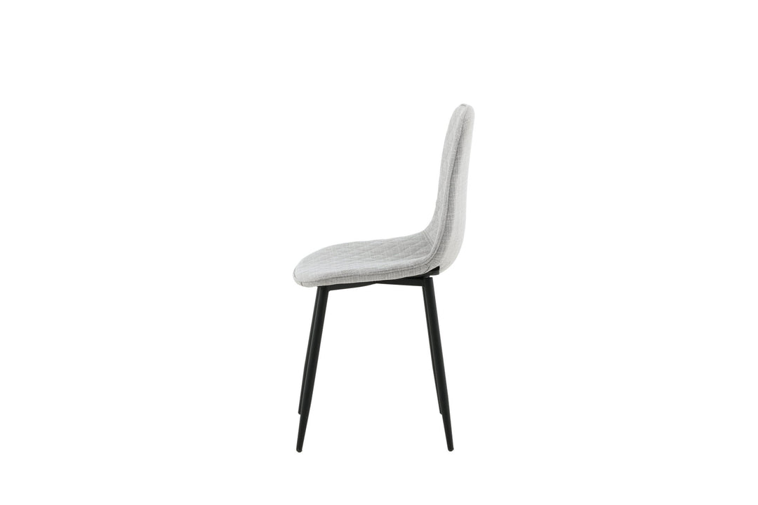 Venture Home Polar Diamond Dining Chair 2-pack - Black Legs - Grey Fabric