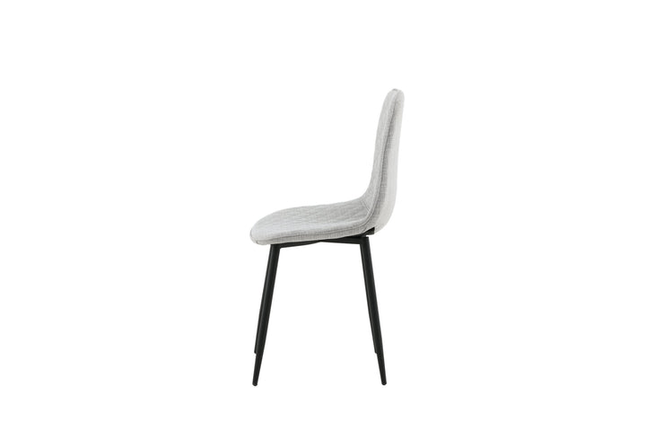 Venture Home Polar Diamond Dining Chair 2-pack - Black Legs - Grey Fabric