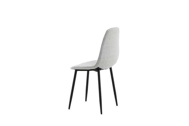 Venture Home Polar Diamond Dining Chair 2-pack - Black Legs - Grey Fabric