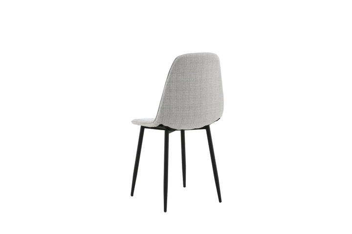 Venture Home Polar Diamond Dining Chair 2-pack - Black Legs - Grey Fabric
