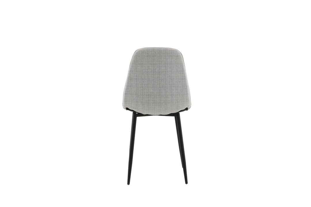 Venture Home Polar Diamond Dining Chair 2-pack - Black Legs - Grey Fabric