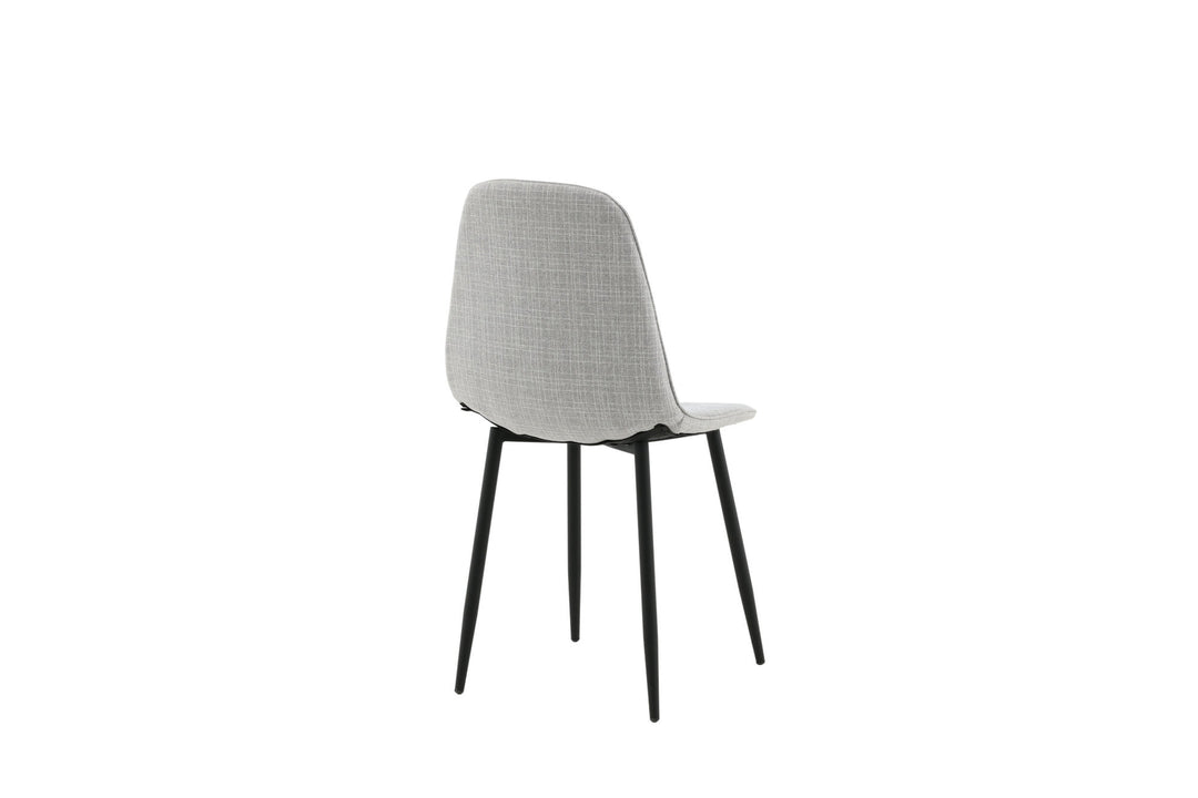 Venture Home Polar Diamond Dining Chair 2-pack - Black Legs - Grey Fabric