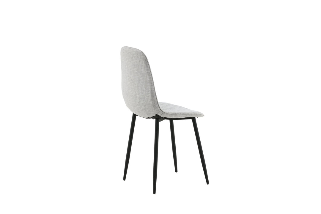 Venture Home Polar Diamond Dining Chair 2-pack - Black Legs - Grey Fabric