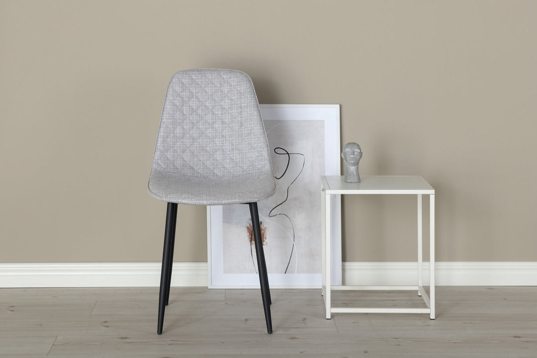 Venture Home Polar Diamond Dining Chair 2-pack - Black Legs - Grey Fabric