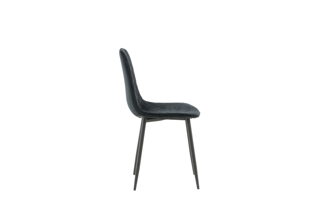 Venture Home Polar Diamond Dining Chair 2-pack - Black Legs - Black Velvet