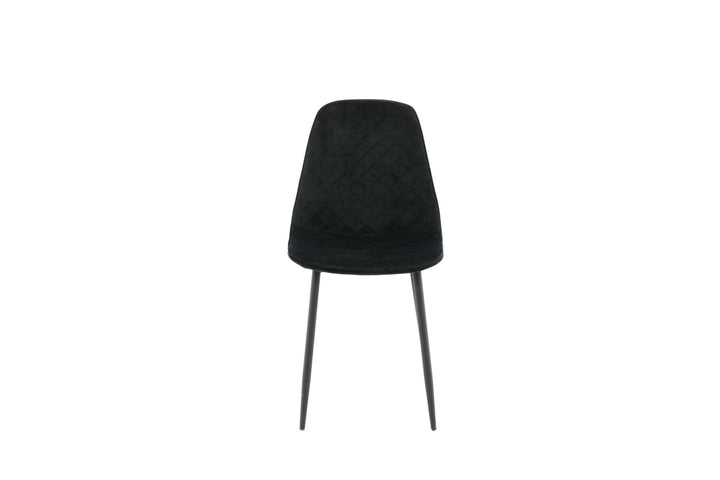 Venture Home Polar Diamond Dining Chair 2-pack - Black Legs - Black Velvet