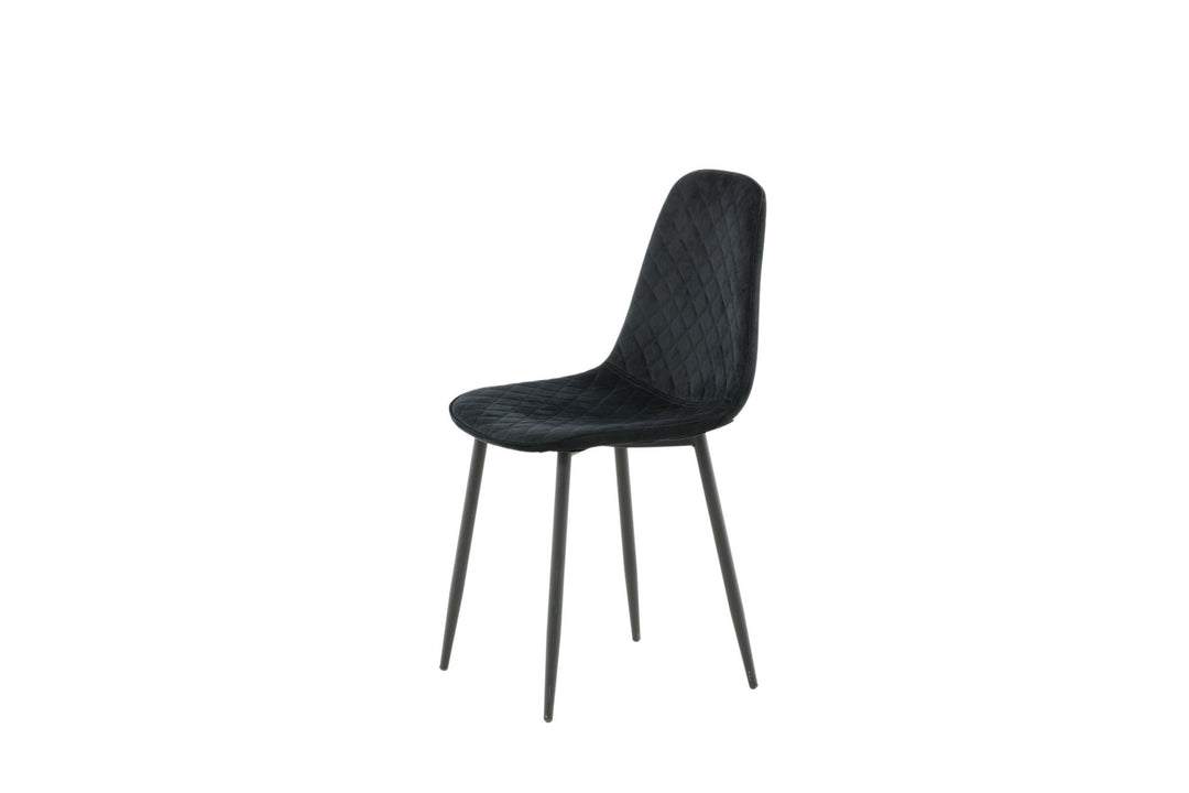 Venture Home Polar Diamond Dining Chair 2-pack - Black Legs - Black Velvet