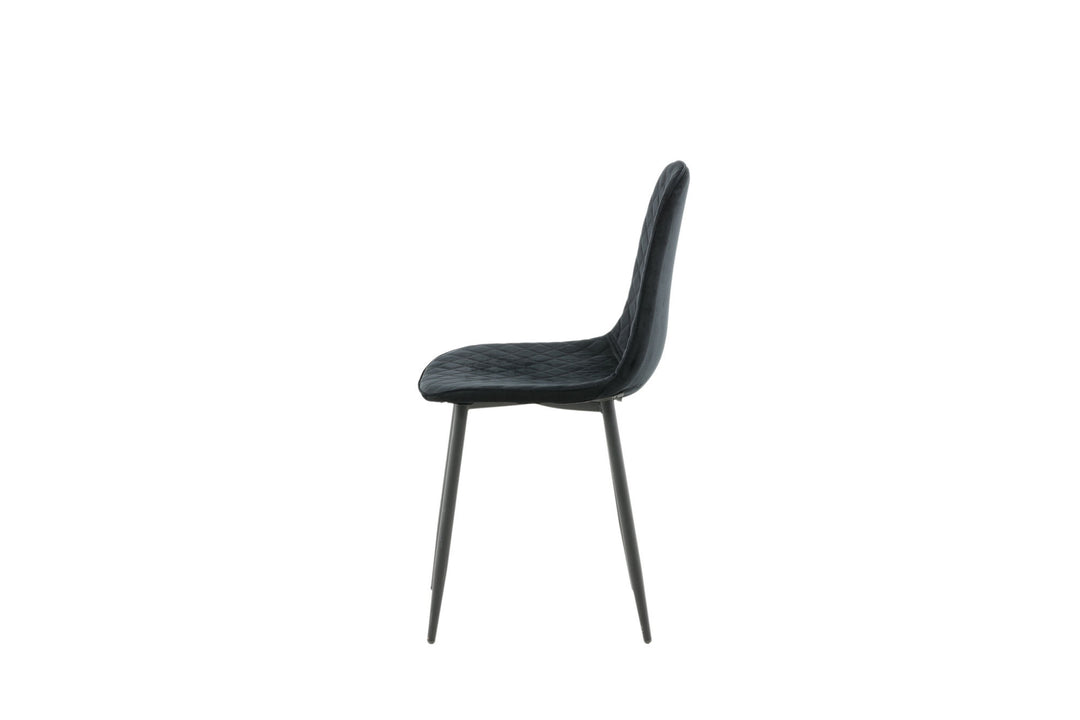 Venture Home Polar Diamond Dining Chair 2-pack - Black Legs - Black Velvet