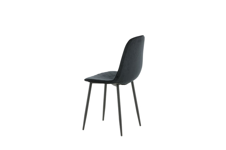 Venture Home Polar Diamond Dining Chair 2-pack - Black Legs - Black Velvet