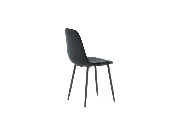 Venture Home Polar Diamond Dining Chair 2-pack - Black Legs - Black Velvet