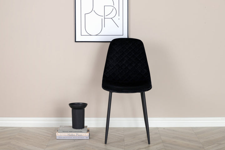 Venture Home Polar Diamond Dining Chair 2-pack - Black Legs - Black Velvet