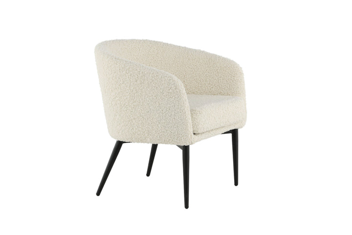 Venture Home Fluffy Lounge Chair - White / black legscc