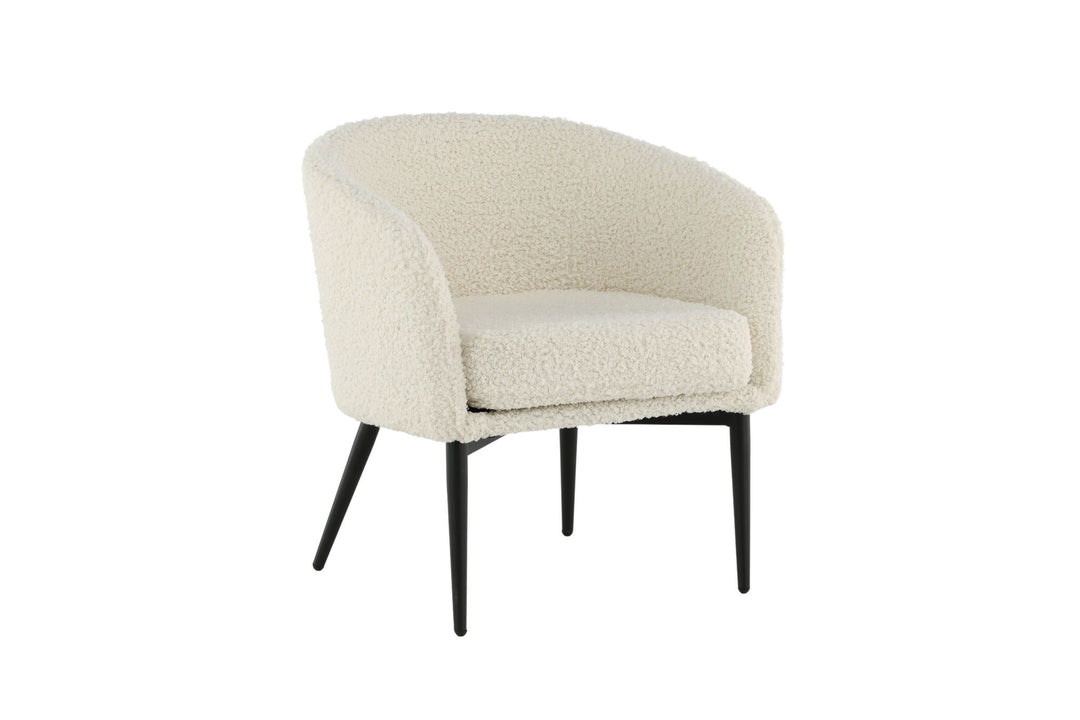 Venture Home Fluffy Lounge Chair - White / black legscc