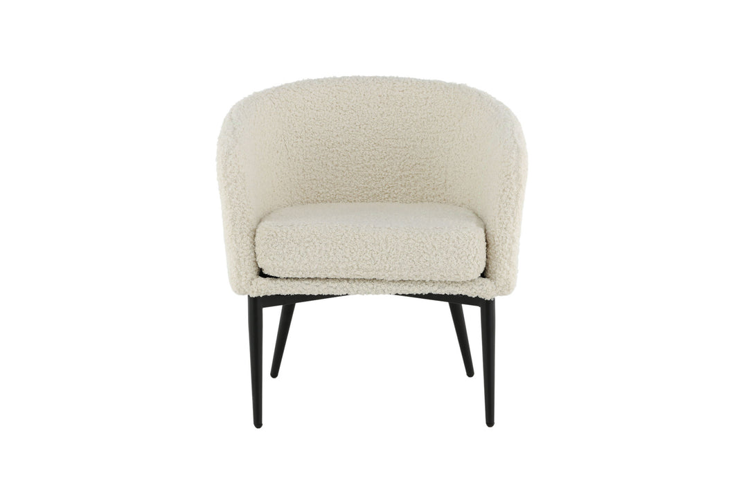 Venture Home Fluffy Lounge Chair - White / black legscc