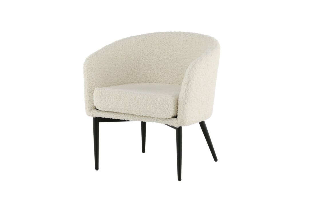 Venture Home Fluffy Lounge Chair - White / black legscc