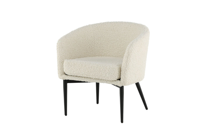 Venture Home Fluffy Lounge Chair - White / black legscc