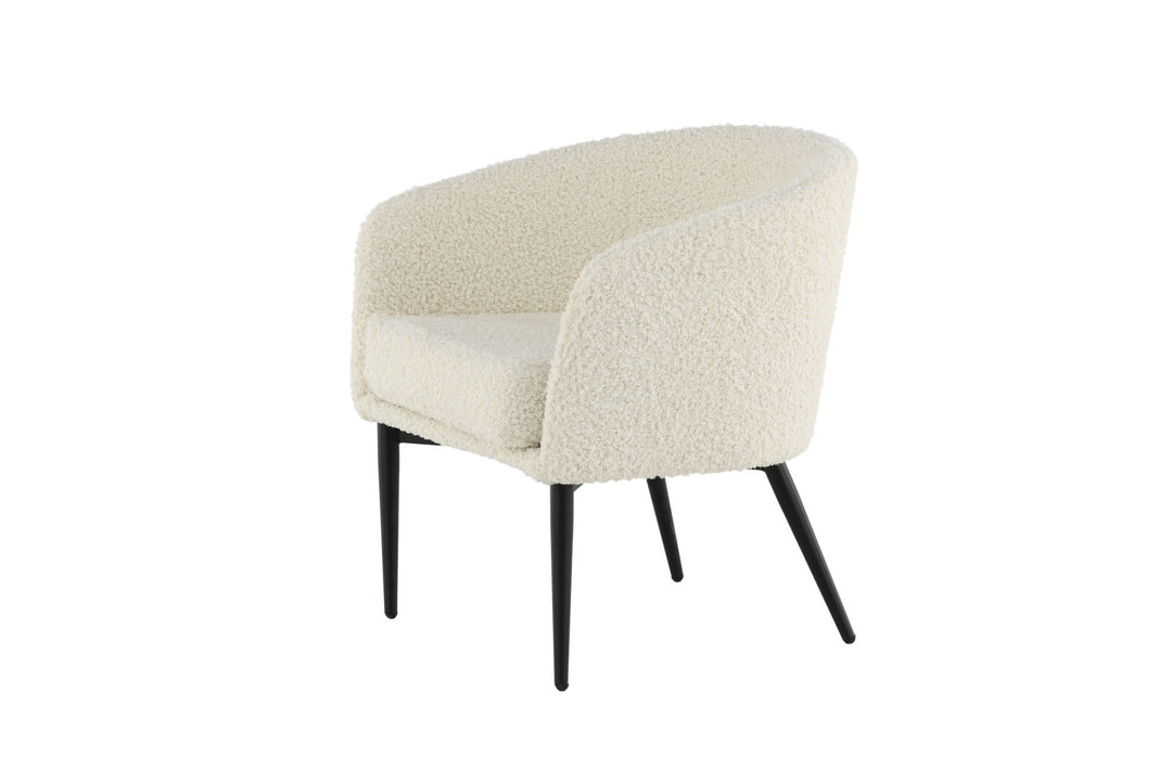 Venture Home Fluffy Lounge Chair - White / black legscc