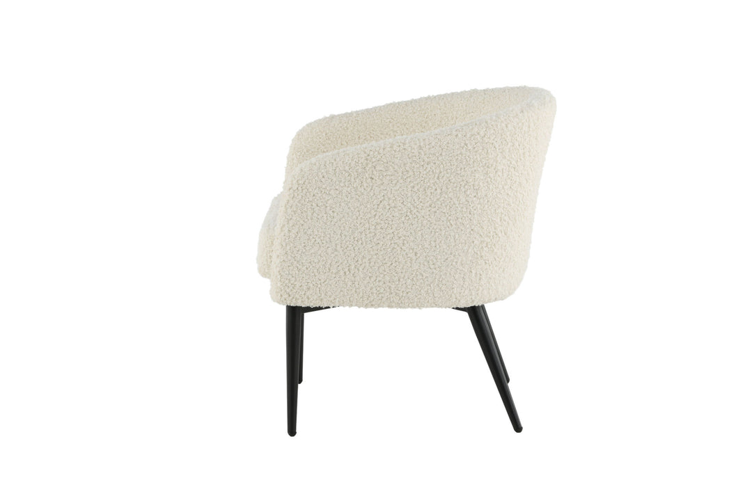 Venture Home Fluffy Lounge Chair - White / black legscc