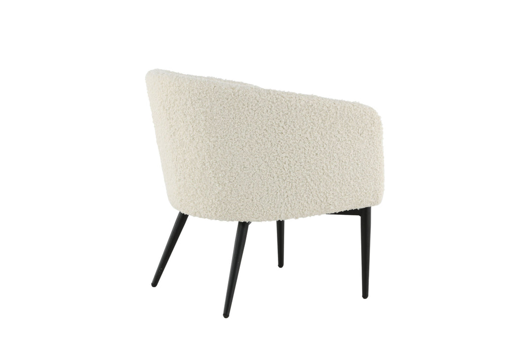 Venture Home Fluffy Lounge Chair - White / black legscc