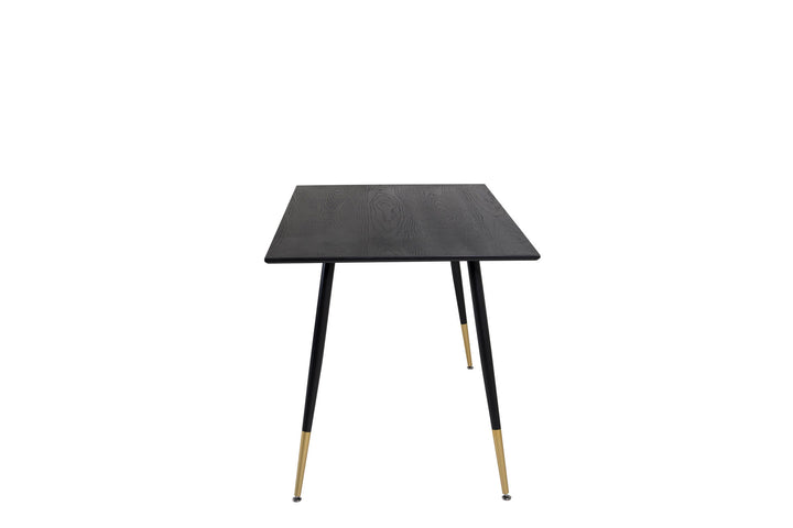 Venture Home Dipp Dining Table - 120 cm - Black Veneer - Black Legs w. Brass dipp