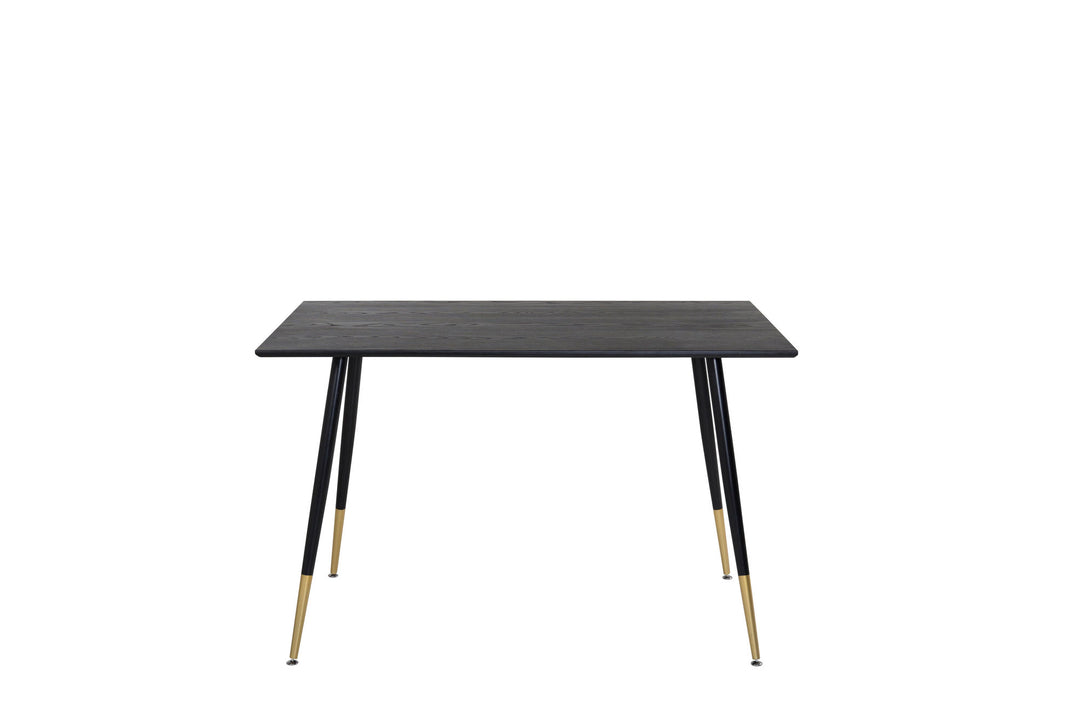 Venture Home Dipp Dining Table - 120 cm - Black Veneer - Black Legs w. Brass dipp