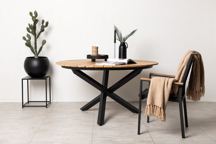 Venture Home Mexico Table ø 140 - Black/Teak