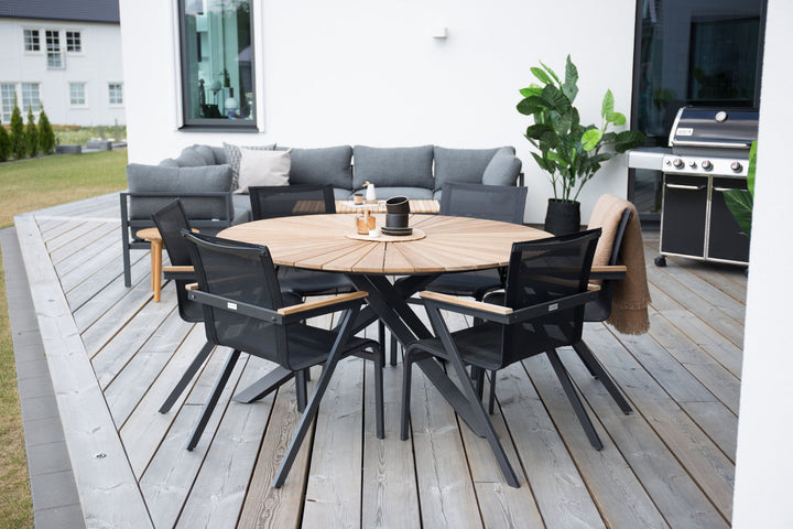 Venture Home Mexico Table ø 140 - Black/Teak