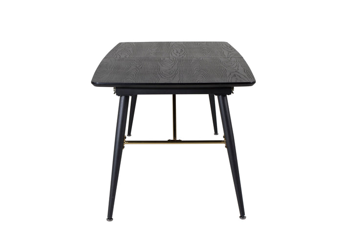 Venture Home Gold Extention table - 180/220*85*H76 Black Veneer - Black legs - Brass details