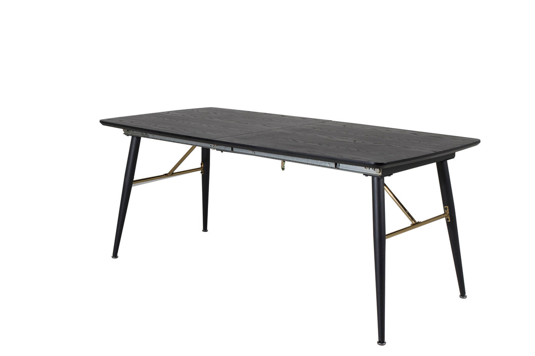 Venture Home Gold Extention table - 180/220*85*H76 Black Veneer - Black legs - Brass details