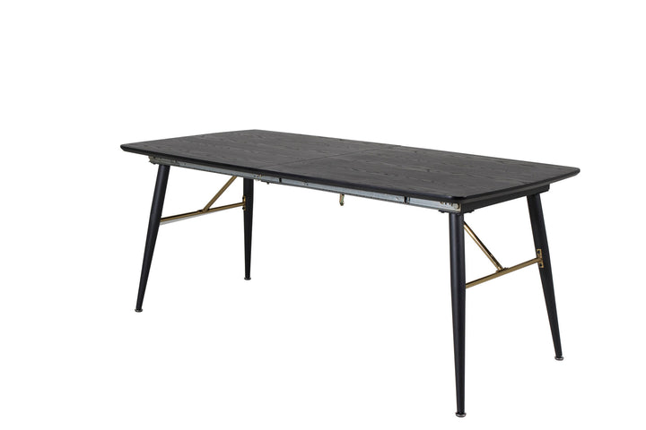 Venture Home Gold Extention table - 180/220*85*H76 Black Veneer - Black legs - Brass details