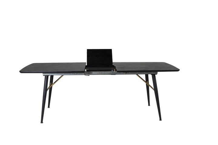 Venture Home Gold Extention table - 180/220*85*H76 Black Veneer - Black legs - Brass details