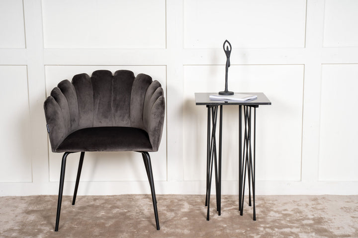 Furniture Fashion Stone - Side Table Square 40*40 - Artifical Stone / Black