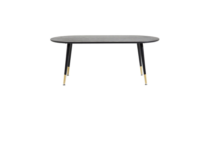 Venture Home Dipp Sofa Table - Black Veneer - Black Legs w brass dipp