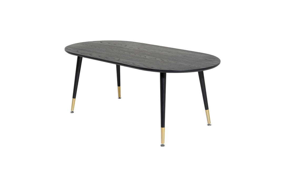 Venture Home Dipp Sofa Table - Black Veneer - Black Legs w brass dipp