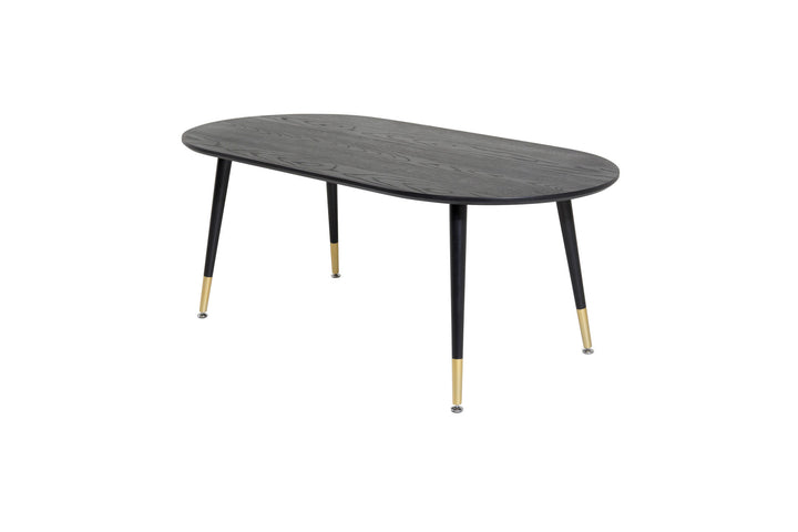 Venture Home Dipp Sofa Table - Black Veneer - Black Legs w brass dipp
