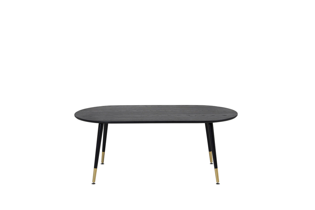 Venture Home Dipp Sofa Table - Black Veneer - Black Legs w brass dipp