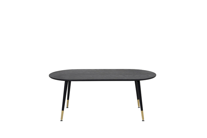 Venture Home Dipp Sofa Table - Black Veneer - Black Legs w brass dipp