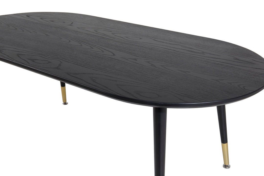 Venture Home Dipp Sofa Table - Black Veneer - Black Legs w brass dipp