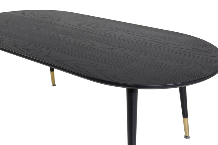Venture Home Dipp Sofa Table - Black Veneer - Black Legs w brass dipp