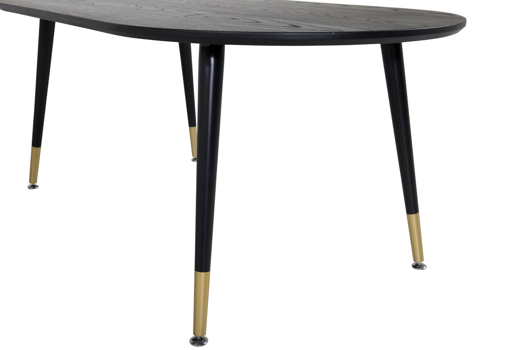 Venture Home Dipp Sofa Table - Black Veneer - Black Legs w brass dipp