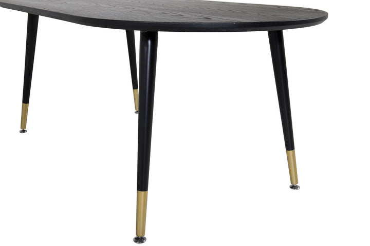 Venture Home Dipp Sofa Table - Black Veneer - Black Legs w brass dipp