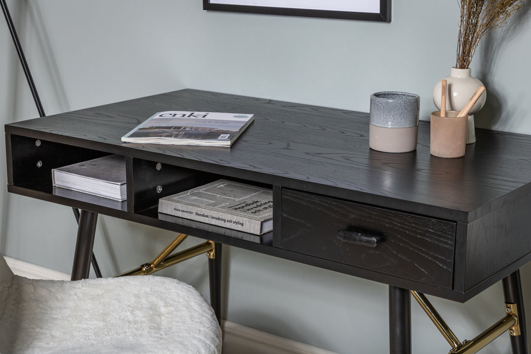Venture Home Gold Desk top Black veneer