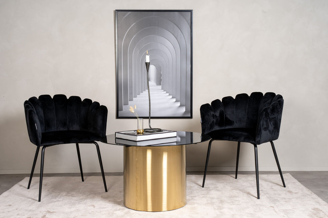 Furniture Fashion Ystad - Sofa Table - Smoked Glass / Shiny Brass