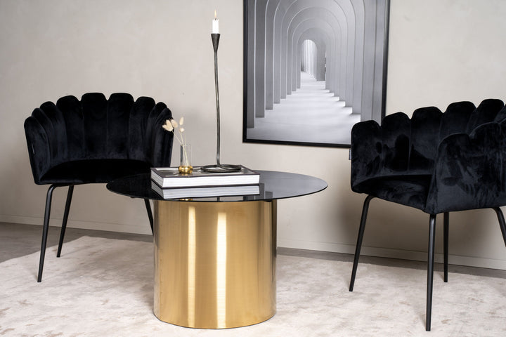 Furniture Fashion Ystad - Sofa Table - Smoked Glass / Shiny Brass