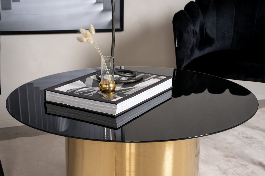 Furniture Fashion Ystad - Sofa Table - Smoked Glass / Shiny Brass