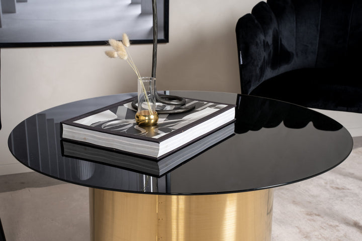 Furniture Fashion Ystad - Sofa Table - Smoked Glass / Shiny Brass