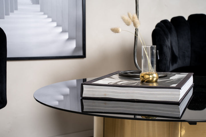 Furniture Fashion Ystad - Sofa Table - Smoked Glass / Shiny Brass